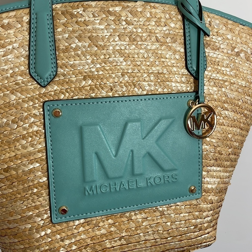 Michael Kors Kimber Large straw string tote shoulder bag - Picture 5 of 9